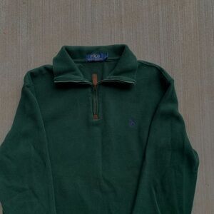 Ralph Lauren Forest Green Zip Collar Sweater